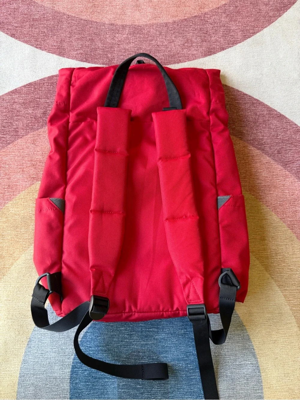 Red Men's Backpack with Shaka Patch( custom put on)